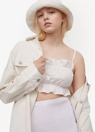 Коттоновий топ із воланами фірми h&m