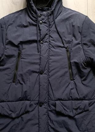 Темно-синий мужской пуховик зимняя куртка2 фото