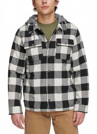 Levi’s sherpa-shirt   мужская клетчатая куртка-рубашка шерпа
