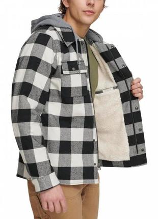 Levi’s sherpa-shirt   мужская клетчатая куртка-рубашка шерпа2 фото