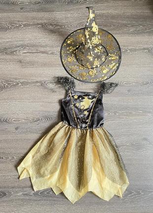 Карнавальний костюм сукня відьма чаклунка 5 6 років на хеловін1 фото