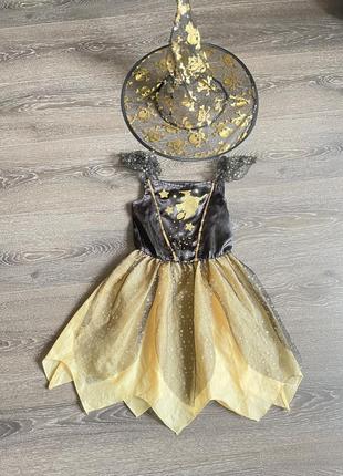 Карнавальний костюм сукня відьма чаклунка 5 6 років на хеловін4 фото