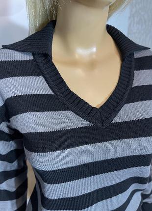 Полосатый джемпер с воротничком 4