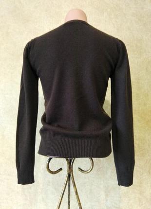 Базовый коричневый джемпер пуловер кофта свитер натуральный состав шерсть кашемир размер 34/36 xs/s3 фото