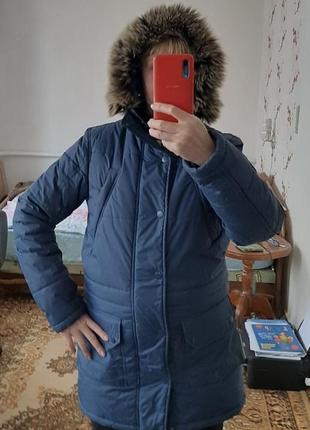 Теплая зимняя куртка с песцом1 фото