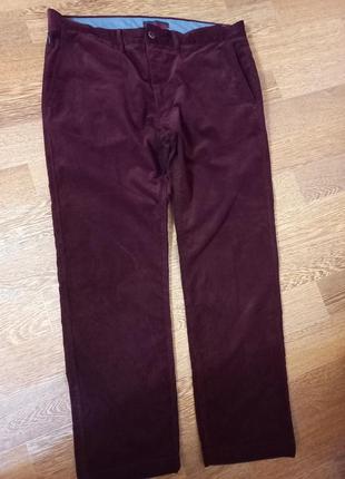 Вельветовые брюки джинсы мужские штаны баклажан бургундия фиолетовые 2xl4 фото