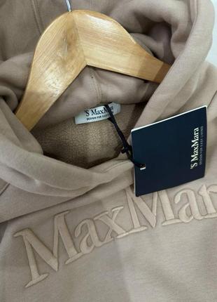 Бежевый кофейный утеплённый худи макс мара max mara6 фото