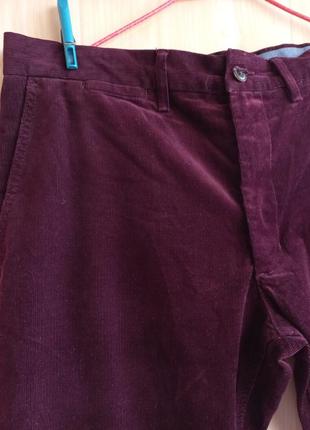Вельветовые брюки джинсы мужские штаны баклажан бургундия фиолетовые 2xl3 фото
