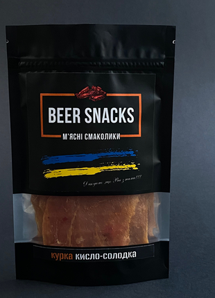 М'ясні снеки beer snacks курячі джерки кисло-солодкі 100г.