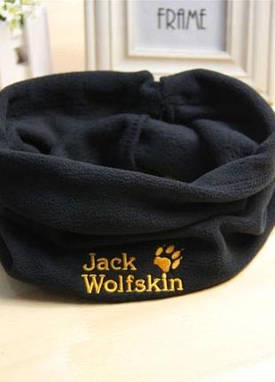 Зимний флисовый бафф jack wolfskin, теплый шарф горловик2 фото