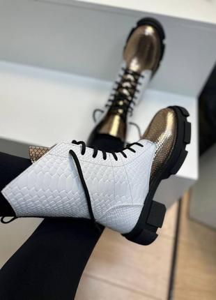 Екслюзивні черевики з італійської шкіри та замші жіночі