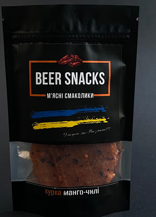 М'ясні снеки beer snacks курячі джерки манго-чилі 100г.