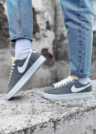 Кроссовки nike blazer low grey1 фото