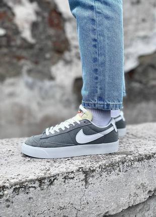 Кроссовки nike blazer low grey2 фото