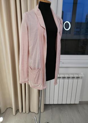 Рожевий кардиган / піджак з кишенями
