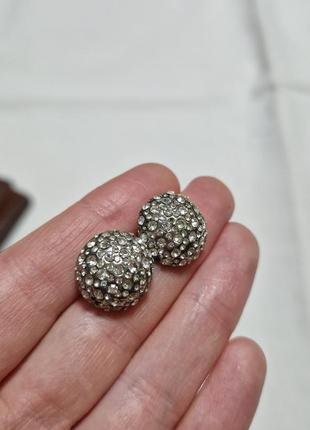 Сережки кульчики з камінцями сваровськи swarovski