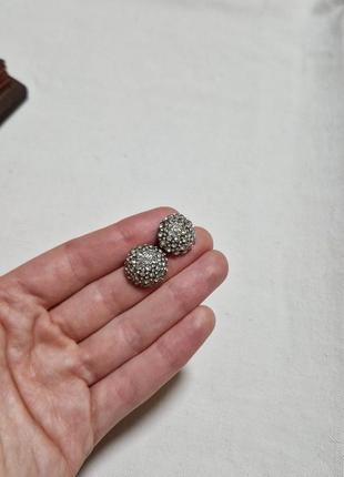Серьги шарики с камушками сваровски swarovski3 фото