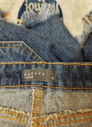Шорти джинсові,сині,бавовна,жіночі,розмір 16 на 48-50розмір від papaya5 фото
