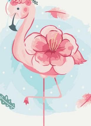 Картина по номерам "цветущий фламинго" от