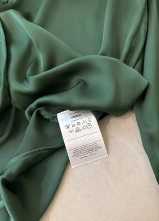 Сорочка в стилі valentino смарагдова зелена сатин шовк3 фото