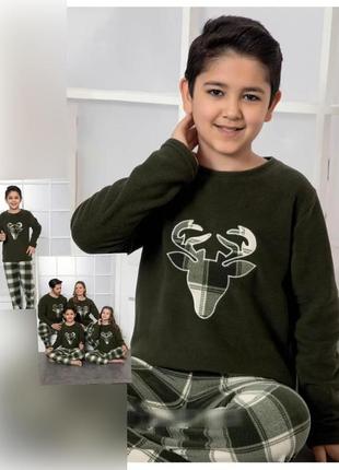 Теплий флісова піжама/дитячий комплект/домашній костюм кофта і штани 6-14 років. є кольори