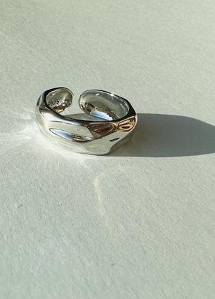 Кольцо серебро 925 проба посеребрение геометрическое стильное кольцо