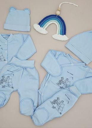 Комплект теплый для новорожденного набора (боди + ползунки + шапочка )