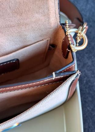 Сумка coach morgan saddle bag шкіра текстиль7 фото