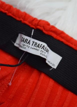 Красные бриджи кюлоты укорочённые штаны в рубчик5 фото