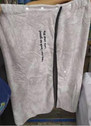 Махровый комплект полотенце - халат и чалма2 фото
