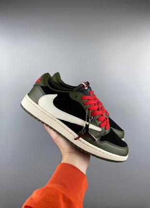 Nike air jordan 1 low x travis scott black green