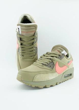 Off white nike air max 90 "desert ore"4 фото