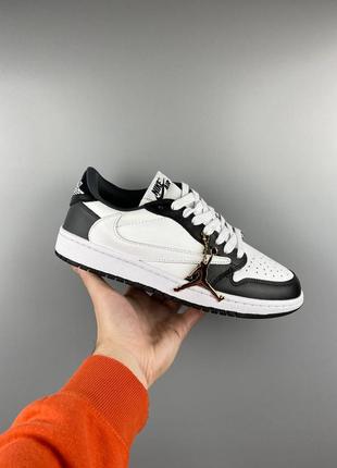 Кроссовки nike air jordan 1 low x travis scott black white