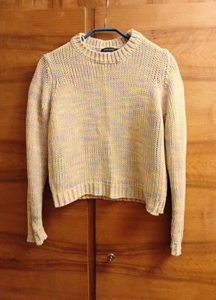 Радужный цветной неоновый свитер размер xs-s-m джемпер кофта пуловер