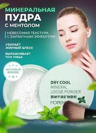 Акция!!! бесцветная матирующая минеральная пудра рассыпчатая rorec dry cool mineral loose powder 5 г1 фото