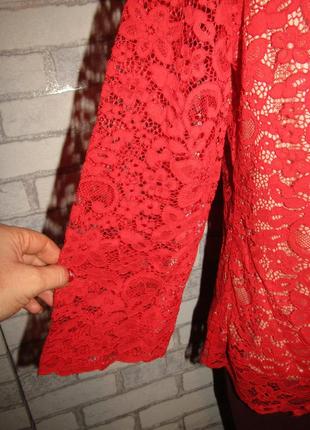Красивая красная блуза л-40 кружево8 фото