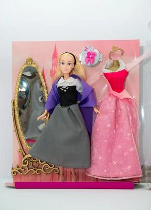 Кукла принцесса дисней спящая красавица со сменной одеждой и зеркалом