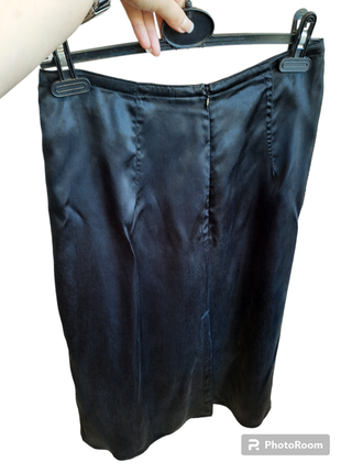 H&m сатиновая юбка с разрезами цвет "графит "8 фото