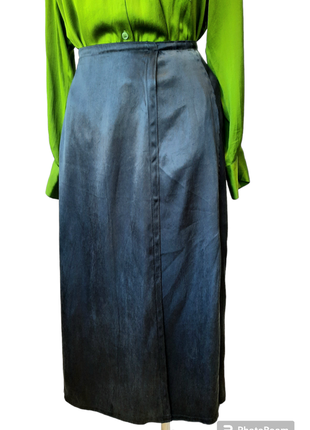 H&m сатиновая юбка с разрезами цвет "графит "4 фото