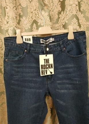 Оригинальные фирменные рваные джинсы с сеткой  the rockn rev skinny jeans англия2 фото