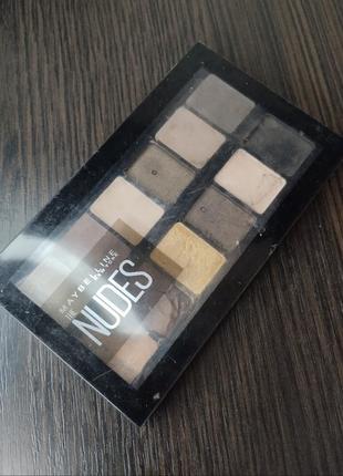 Палетка теней для век maybelline new york the nudes palette 9.6g