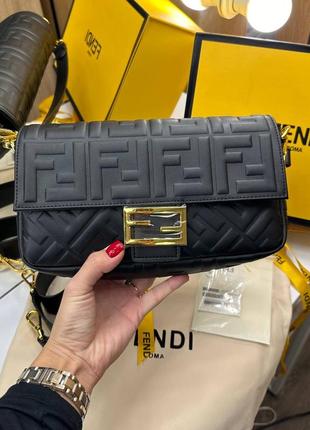 Кожаная сумка в стиле fendi