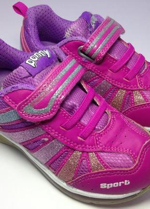 Ponny кроссовки светящиеся с блёстками стелька 18 см