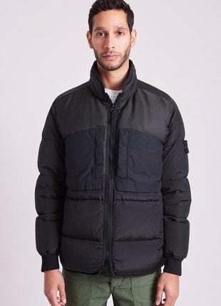 Пуховик stone island modified panama nylon mix down jacket1 фото