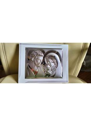Прямокутна срібна ікона "свята сім'я" valenti (25 x 20см)