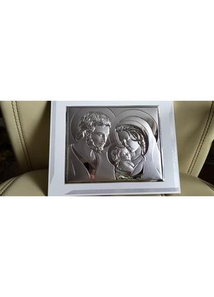 Прямокутна срібна ікона "свята сім'я" valenti (25 x 20см)6 фото