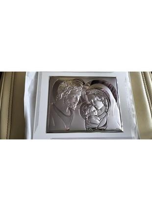 Прямокутна срібна ікона "свята сім'я" valenti (25 x 20см)5 фото