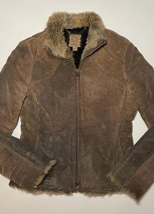 Leather cropped jacket укороченная теплая дубленка 100% кожа