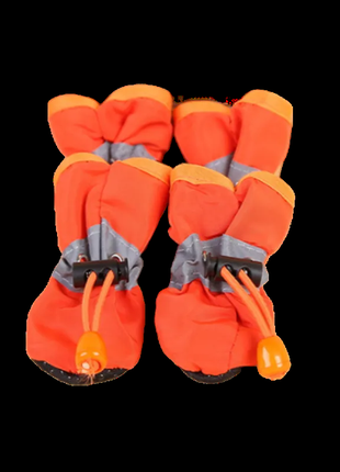 Водонепроницаемая обувь для собак (мешочки) sv со стоппером s, l 4 шт оранжевый (sv3400)2 фото