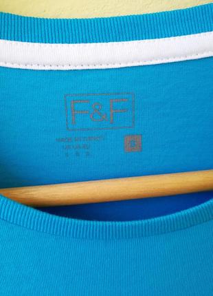 Блакитна натуральна футболка f&f котон бавовна бірюзова нова чоловіча4 фото